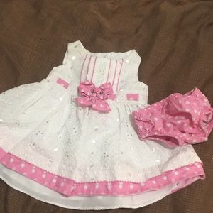 Easter Baby girls dress with matching diaper cover